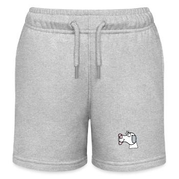 cute dog dog head cheerful pets kids - Kids Organic Sweat Shorts by Stanley/Stella - heather grey - Front