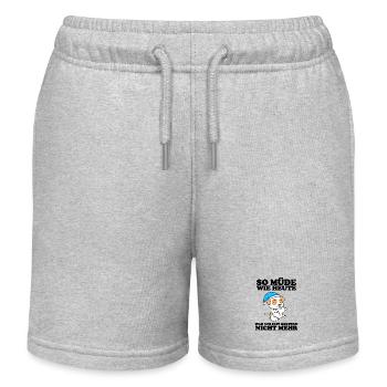 Müde Spruch Verschlafen Schlafen Ausschlafen Faul - Kinder Organic Joggingshorts Mini Bolter von Stanley/Stella - Grau meliert - Vorne