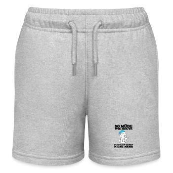 Müde Spruch Verschlafen Schlafen Ausschlafen Faul - Kinder Organic Joggingshorts Mini Bolter von Stanley/Stella - Grau meliert - Vorne