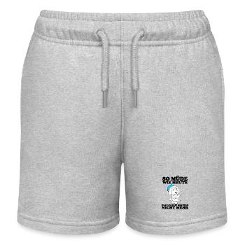 Müde Spruch Verschlafen Schlafen Ausschlafen Faul - Kinder Organic Joggingshorts Mini Bolter von Stanley/Stella - Grau meliert - Vorne