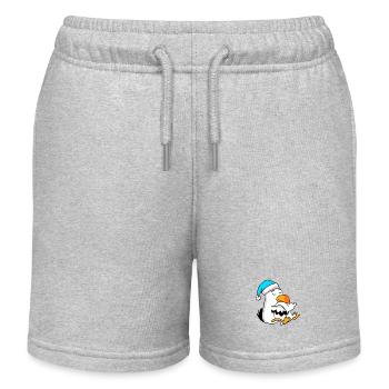 Möwe mit Kissen und Schlafmütze - Kinder Organic Joggingshorts Mini Bolter von Stanley/Stella - Grau meliert - Vorne