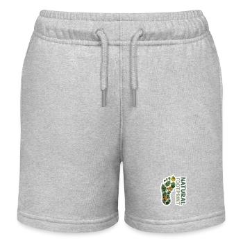 Herbstlicher Fußabdruck Umwelt Klima Shirt - Kinder Organic Joggingshorts Mini Bolter von Stanley/Stella - Grau meliert - Vorne