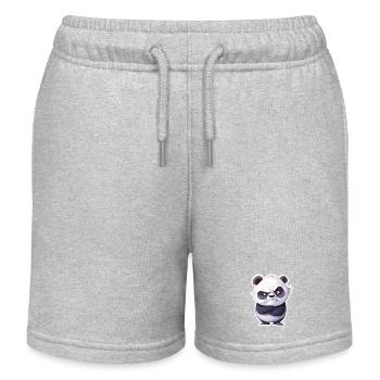 Snapped Offended Panda - Kids Organic Sweat Shorts by Stanley/Stella - heather grey - Front