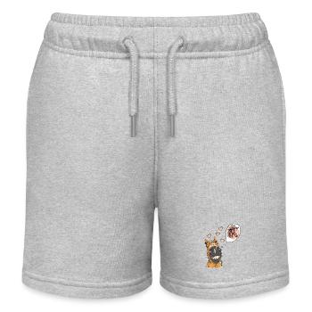 Stallion Horse Mare Love Relationship Horses - Kids Organic Sweat Shorts by Stanley/Stella - heather grey - Front