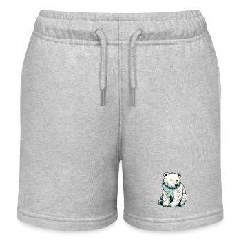 Ours blanc - Short de jogging enfant bio Stanley/Stella - gris chiné - Devant