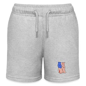 USA Amerikanische Flagge 4. Juli - Kinder Organic Joggingshorts Mini Bolter von Stanley/Stella - Grau meliert - Vorne