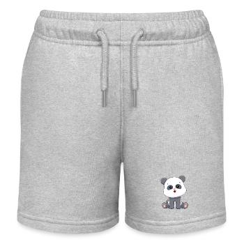 Panda Panda Bear - Kids Organic Sweat Shorts by Stanley/Stella - heather grey - Front