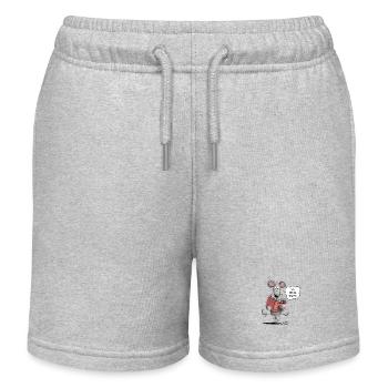 Leseratte Ratte Buch Lesen Bücherwurm - Kinder Organic Joggingshorts Mini Bolter von Stanley/Stella - Grau meliert - Vorne