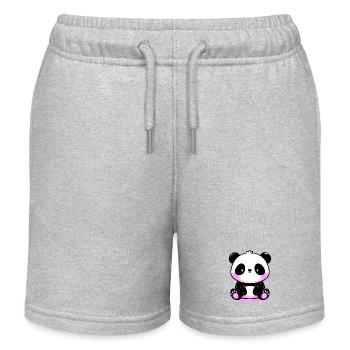 Panda - Kinder Organic Joggingshorts Mini Bolter von Stanley/Stella - Grau meliert - Vorne