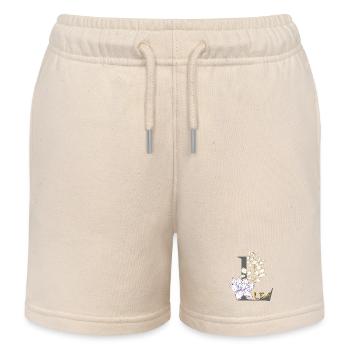 Lettre L Initiale Lea - Short de jogging enfant bio Stanley/Stella - écru doux - Devant