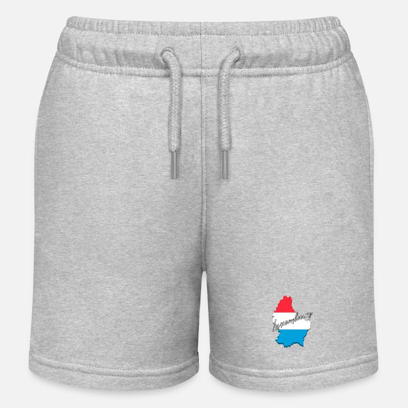 Drapeau du Luxembourg, fierté luxembourgeoise - Short de jogging enfant bio Stanley/Stella - gris chiné