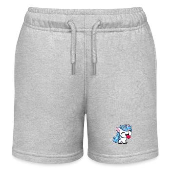 Naughty Unicorn - Kids Organic Sweat Shorts by Stanley/Stella - heather grey - Front