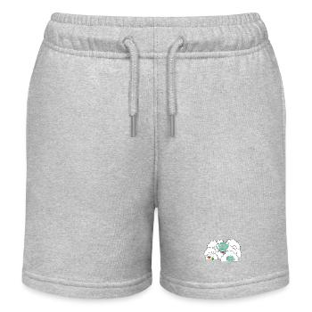 Himmlisch Himmel Tee Teekanne Genuss - Kinder Organic Joggingshorts Mini Bolter von Stanley/Stella - Grau meliert - Vorne