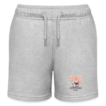 Mein Labrador beisst nur Nazis - Kinder Organic Joggingshorts Mini Bolter von Stanley/Stella - Grau meliert - Vorne