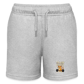 Train Hard - Kids Organic Sweat Shorts by Stanley/Stella - heather grey - Front