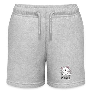 Ich werde eine große Cousine - Katzen Baby Katze - Kinder Organic Joggingshorts Mini Bolter von Stanley/Stella - Grau meliert - Vorne