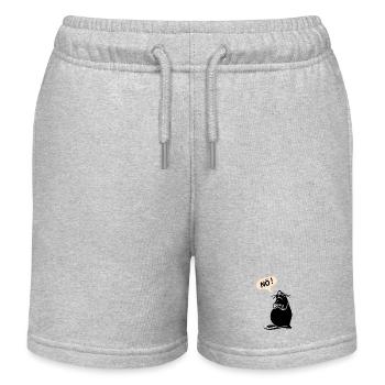 Fauler Seehund sagt NÖ - Lazy Seal Says NO Cartoon - Kinder Organic Joggingshorts Mini Bolter von Stanley/Stella - Grau meliert - Vorne
