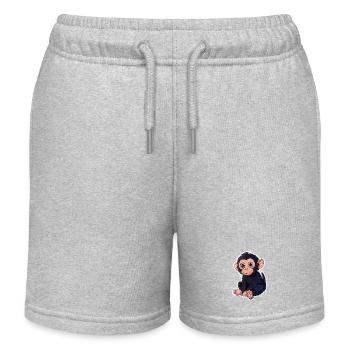 Affe Süsses Äffchen Geschenk für Affenfans - Kinder Organic Joggingshorts Mini Bolter von Stanley/Stella - Grau meliert - Vorne