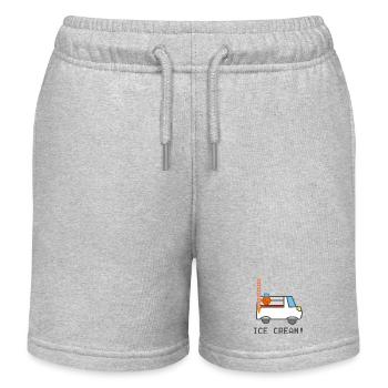Eiswagen mit lächelnder Figur - Kinder Organic Joggingshorts Mini Bolter von Stanley/Stella - Grau meliert - Vorne