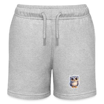 Hibou - Short de jogging enfant bio Stanley/Stella - gris chiné - Devant