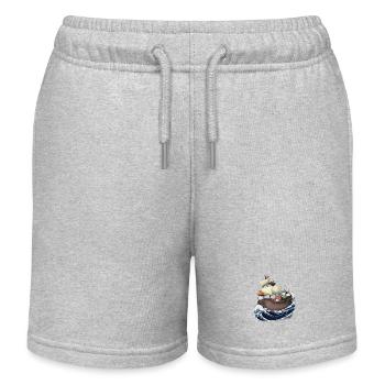 Sushi Piratenschiff Abenteuer - Kinder Organic Joggingshorts Mini Bolter von Stanley/Stella - Grau meliert - Vorne