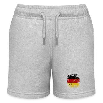 Grunge-deutsche Flagge, ich liebe Deutschland - Kinder Organic Joggingshorts Mini Bolter von Stanley/Stella - Grau meliert - Vorne