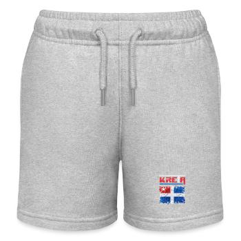 Puzzle créatif avec le drapeau norvégien - Short de jogging enfant bio Stanley/Stella - gris chiné - Devant