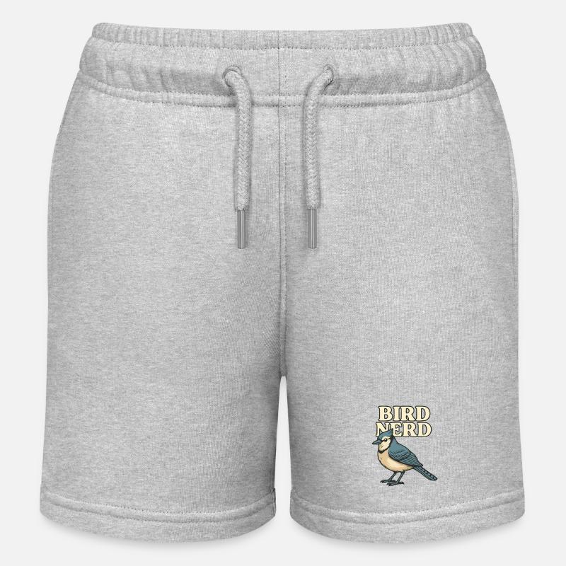 Motif Nerd Oiseau 2 - Short de jogging enfant bio Stanley/Stella - gris chiné