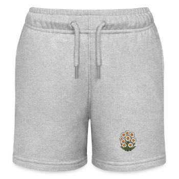 Fleurs gaies avec smileys - Short de jogging enfant bio Stanley/Stella - gris chiné - Devant
