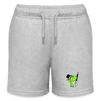 Caterpillar Sir Mr. Rich Monocle Glasses Cylinder Hole - Kids Organic Sweat Shorts by Stanley/Stella - heather grey - Front