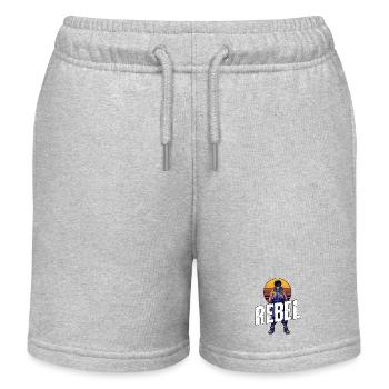 Rebellischer Cyber-Teen mit Sonnenuntergang - Kinder Organic Joggingshorts Mini Bolter von Stanley/Stella - Grau meliert - Vorne
