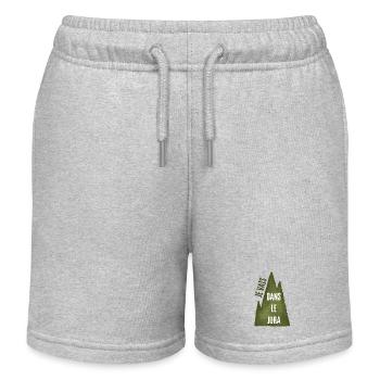 Ich gehe in den Jura - Der Grüne Berg - Kinder Organic Joggingshorts Mini Bolter von Stanley/Stella - Grau meliert - Vorne