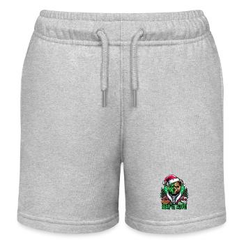 Zombie-Weihnachtsbär: Bear-ly Alive Festmotiv - Kinder Organic Joggingshorts Mini Bolter von Stanley/Stella - Grau meliert - Vorne