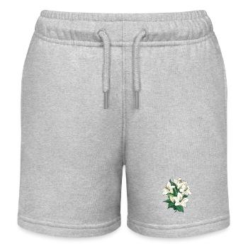 Lilien weiss illustration Grafik - Kinder Organic Joggingshorts Mini Bolter von Stanley/Stella - Grau meliert - Vorne