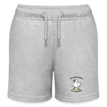 Gans schön viel Meinung für so wenig Ahnung - Kinder Organic Joggingshorts Mini Bolter von Stanley/Stella - Grau meliert - Vorne