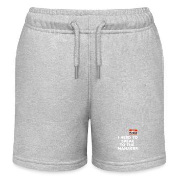 Karen : Je veux parler au gérant C’est drôle - Short de jogging enfant bio Stanley/Stella - gris chiné - Devant
