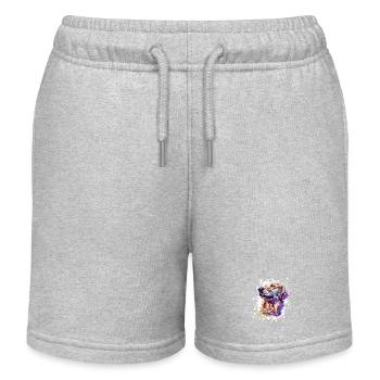 Farbiges Hundeporträt Spritzer - Kinder Organic Joggingshorts Mini Bolter von Stanley/Stella - Grau meliert - Vorne
