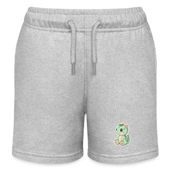 Dinosaurier - Kinder Organic Joggingshorts Mini Bolter von Stanley/Stella - Grau meliert - Vorne