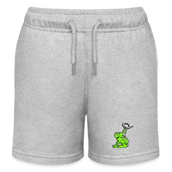 2 Freunde Frosch Junge Reiten Team Kröte Lustig - Kinder Organic Joggingshorts Mini Bolter von Stanley/Stella - Grau meliert - Vorne