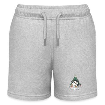 Tollpatschiger Pinguin Weihnachtsbaum Lichterkette - Kinder Organic Joggingshorts Mini Bolter von Stanley/Stella - Grau meliert - Vorne