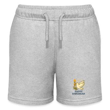 Frohes Chanukka, Taube, Taube des Friedens - Kinder Organic Joggingshorts Mini Bolter von Stanley/Stella - Grau meliert - Vorne