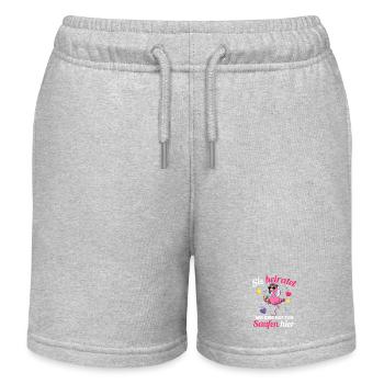 Junggesellenabschied Hochzeit Braut Trauzeugin - Kinder Organic Joggingshorts Mini Bolter von Stanley/Stella - Grau meliert - Vorne