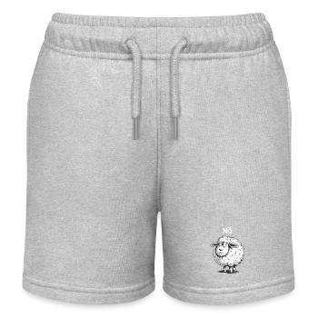 NÖ – grummeliges Schaf Humor Design - Kinder Organic Joggingshorts Mini Bolter von Stanley/Stella - Grau meliert - Vorne