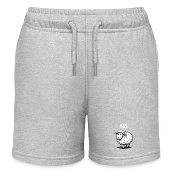 NÖ – grummeliges Schaf Humor Design - Kinder Organic Joggingshorts Mini Bolter von Stanley/Stella - Grau meliert - Vorne
