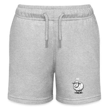 NÖ – grummeliges Schaf Humor Design - Kinder Organic Joggingshorts Mini Bolter von Stanley/Stella - Grau meliert - Vorne