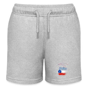 Chilenische Dialekt-Flaggenbürste - Kinder Organic Joggingshorts Mini Bolter von Stanley/Stella - Grau meliert - Vorne