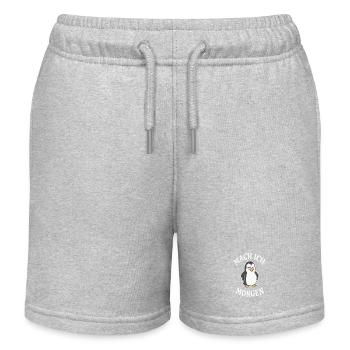 Mach ich Morgen Pinguin - Kinder Organic Joggingshorts Mini Bolter von Stanley/Stella - Grau meliert - Vorne