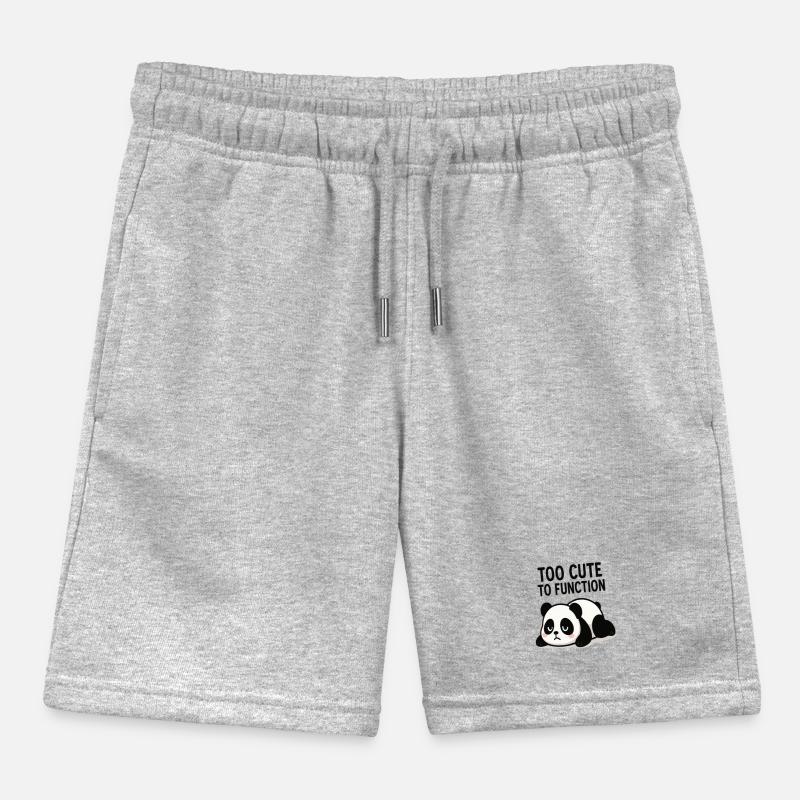 Panda Too Cute To Function Kids Organic Sweat Shorts by Stanley/Stella