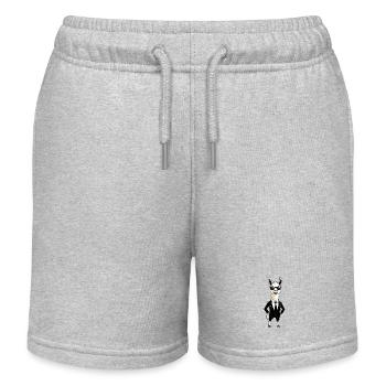 Lama im Anzug mit Sonnenbrille - Kinder Organic Joggingshorts Mini Bolter von Stanley/Stella - Grau meliert - Vorne