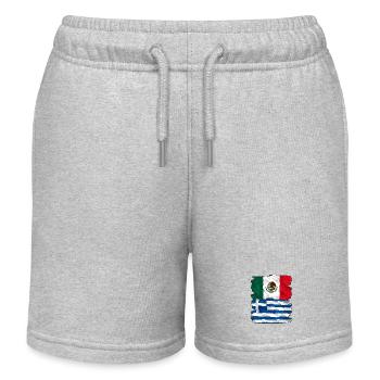 Mexiko Griechenland - Kinder Organic Joggingshorts Mini Bolter von Stanley/Stella - Grau meliert - Vorne